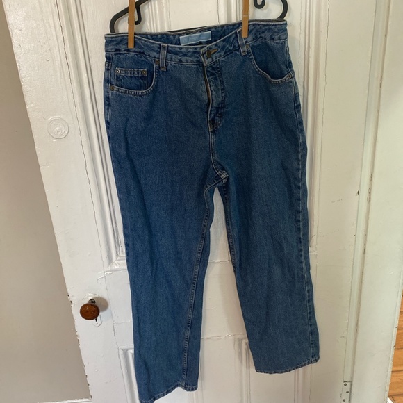 VINTAGE BLUE WASH MOM JEANS BY DENVER HAYES - Picture 1 of 3